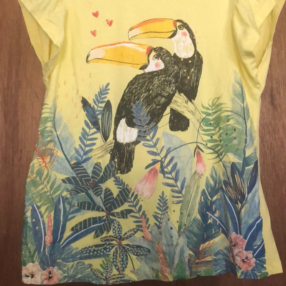 Zara Girls Collection Yellow printed top 11/12 - Picture 3 of 6